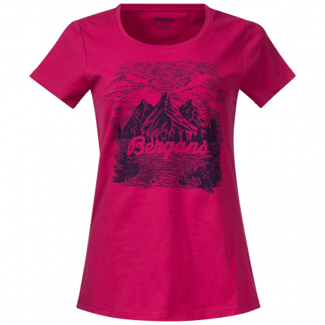 Футболка женская Bergans Mountain View W Tee | Bougainvillea/Viola | Вид спереди