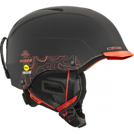 Горнолыжный шлем Cebe CONTEST VISOR ULTIMATE MIPS | Black Orange Topography Matte | Вид 1