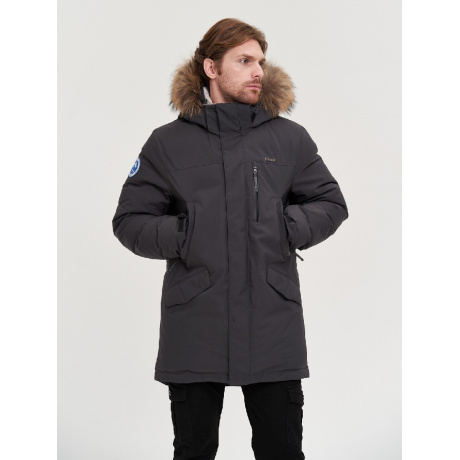 Пуховик мужской Laplanger Торнадо Top Arctic Goose, мех Чернобурка | Графит | Вид 1