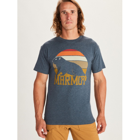 Футболка мужская Marmot Dawning Marmot Tee SS | Navy Heather | Вид 1