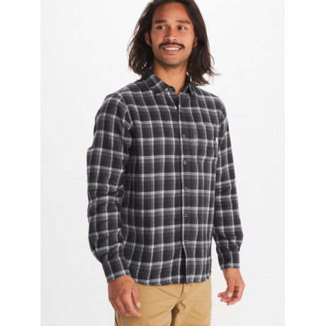 Рубашка мужская Marmot Fairfax Midweight Flannel LS | Black | Вид 1