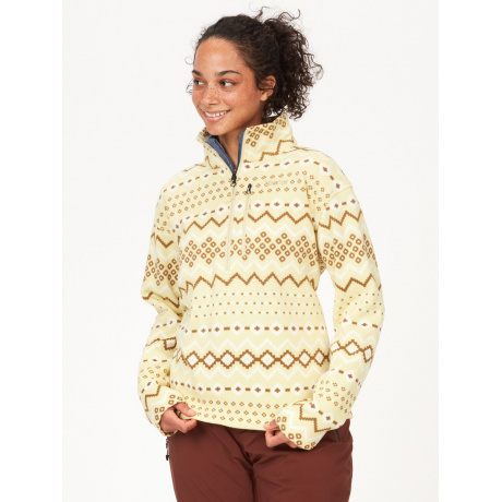 Пуловер женский Marmot Wm's Drop Line Prt 1/2 Zp | Wheat Nordic | Вид 1