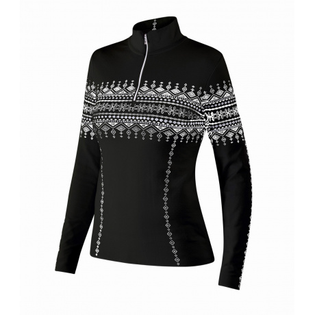 Пуловер женский Newland Lusia T-NECK 1/2 ZIP LADY DH400 | Black/White | Вид спереди
