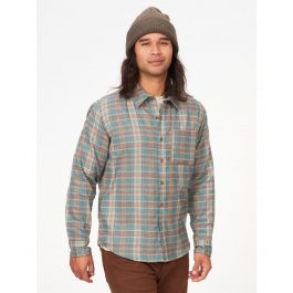 Рубашка мужская Marmot Fairfax  Novelty Heathered Ltwt Flannel LS | Dark Jungle | Вид 1