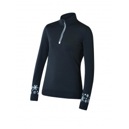 Пуловер женский Newland Marande T-NECK 1/2 ZIP LADY DH240  | Black/White | Вид спереди