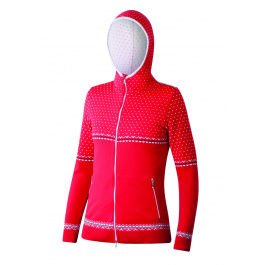Толстовка женская Newland Plose HOODIE LADY KNIT | Red/White | Вид спереди